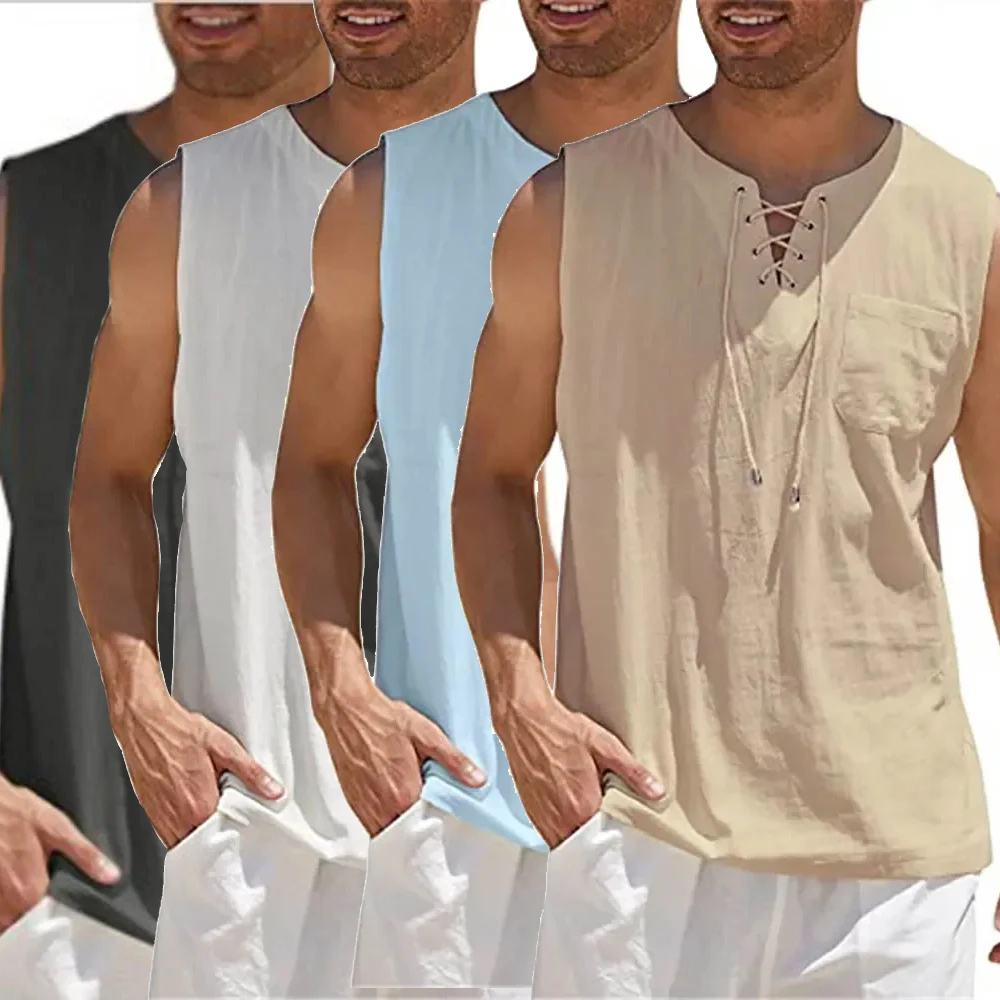 Summer Clothing Men Linen - Camicie di lino estive da uomo