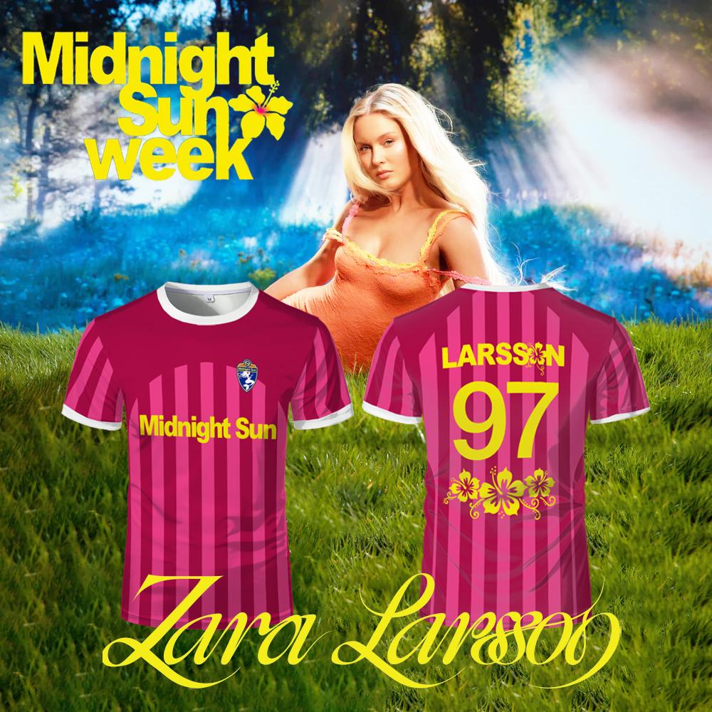 Zara Men'S Summer Clothing - Maglia da calcio rosa Zara Larsson