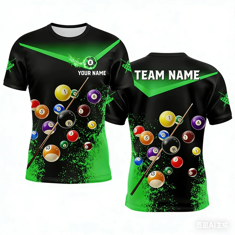 Summer Clothing Names - T-shirt Sportiva da Uomo per Biliardo,