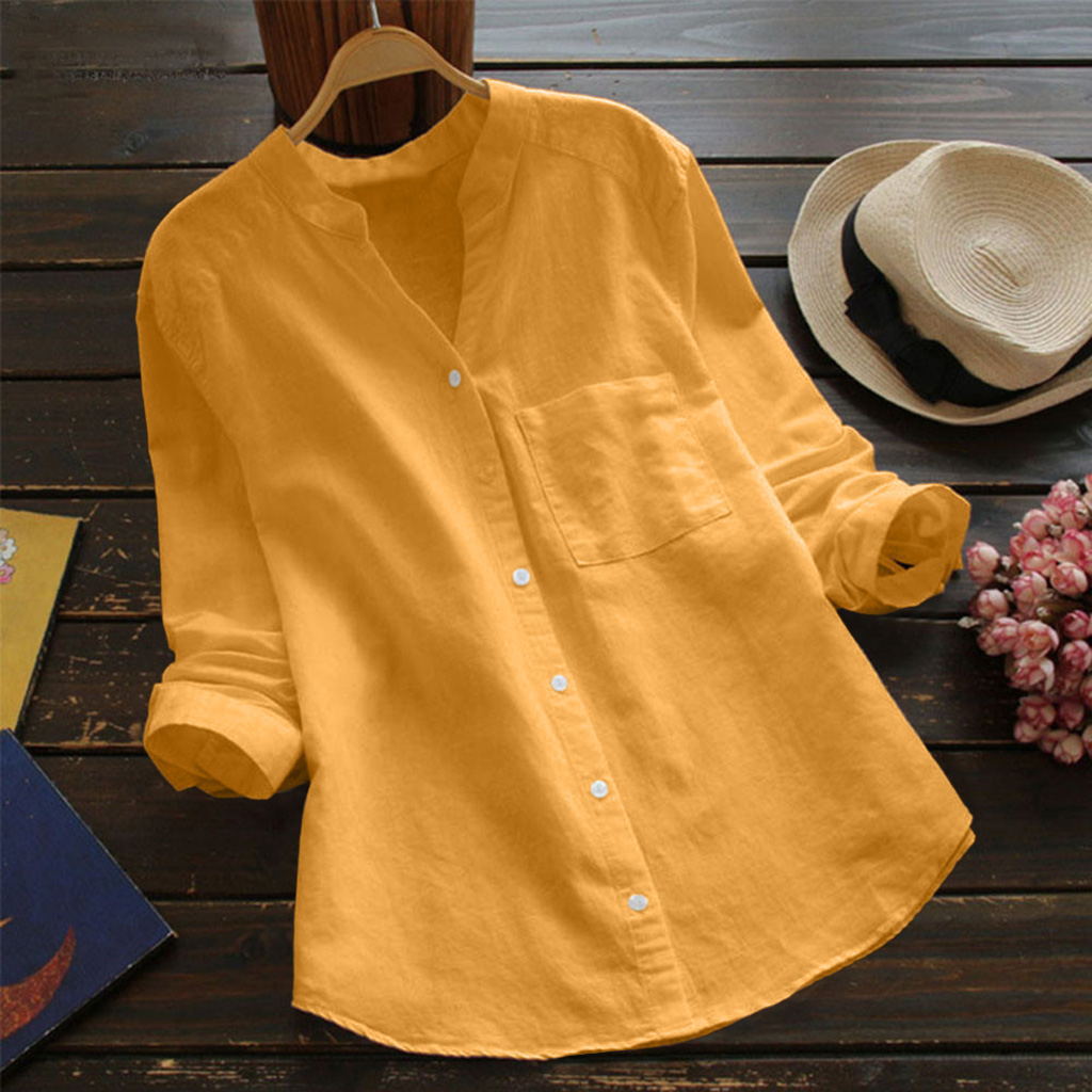 Yellow Summer Clothing - Camicie casual in cotone e lino