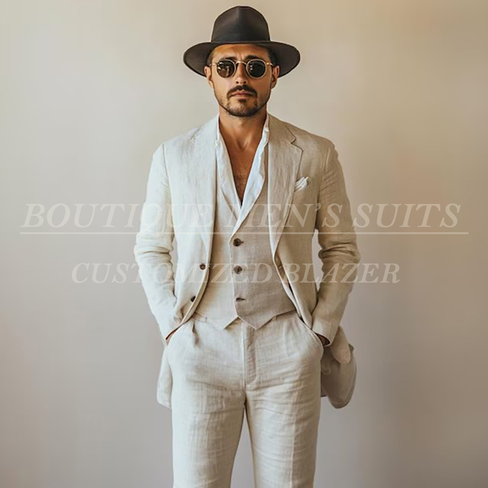 Summer Clothing Men Linen - Abiti estivi casual in lino da