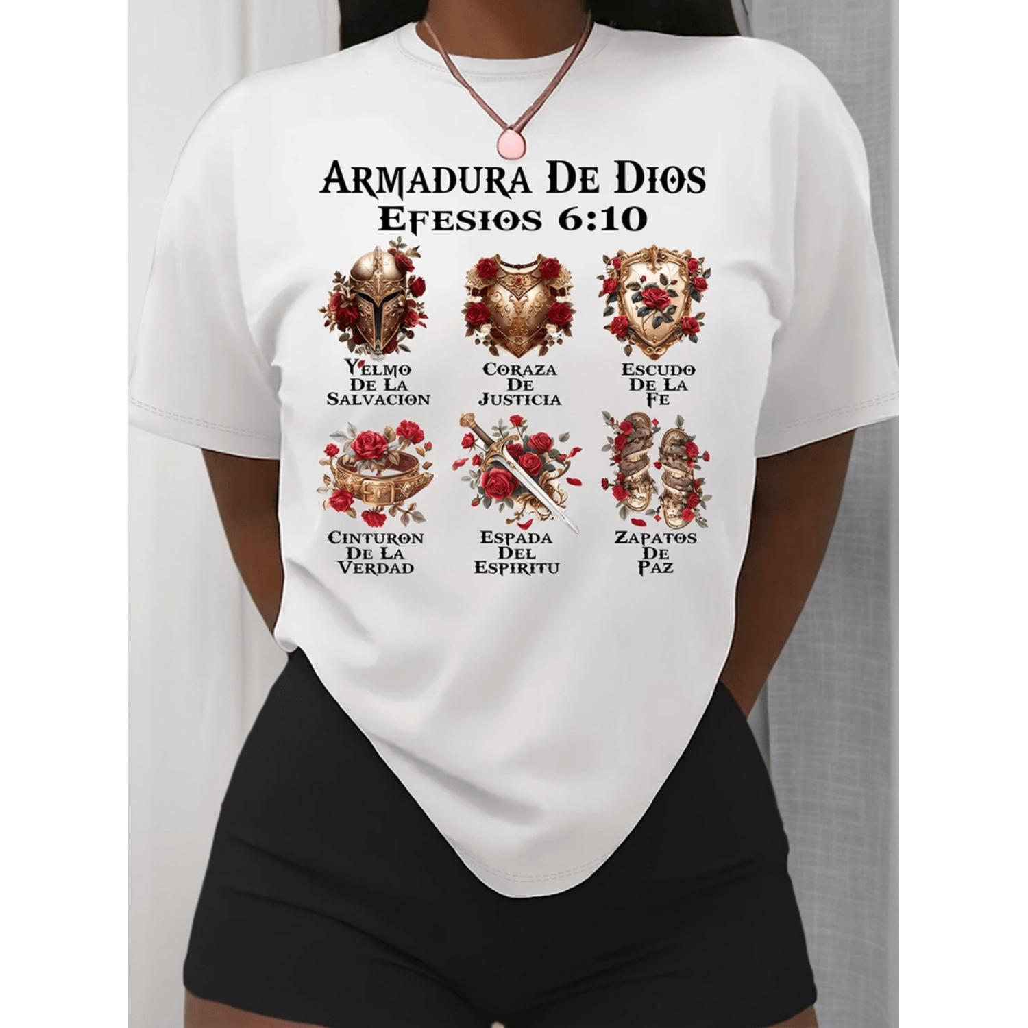 Summer Clothing In Spanish - T-shirt casual da donna a maniche