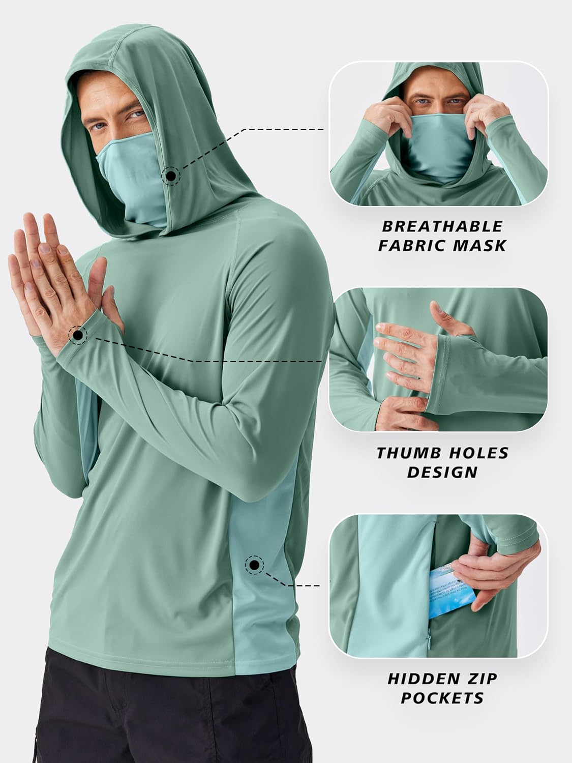 PINSPARK Felpa con Cappuccio e - Summer Hiking Clothing recensione e prezzo