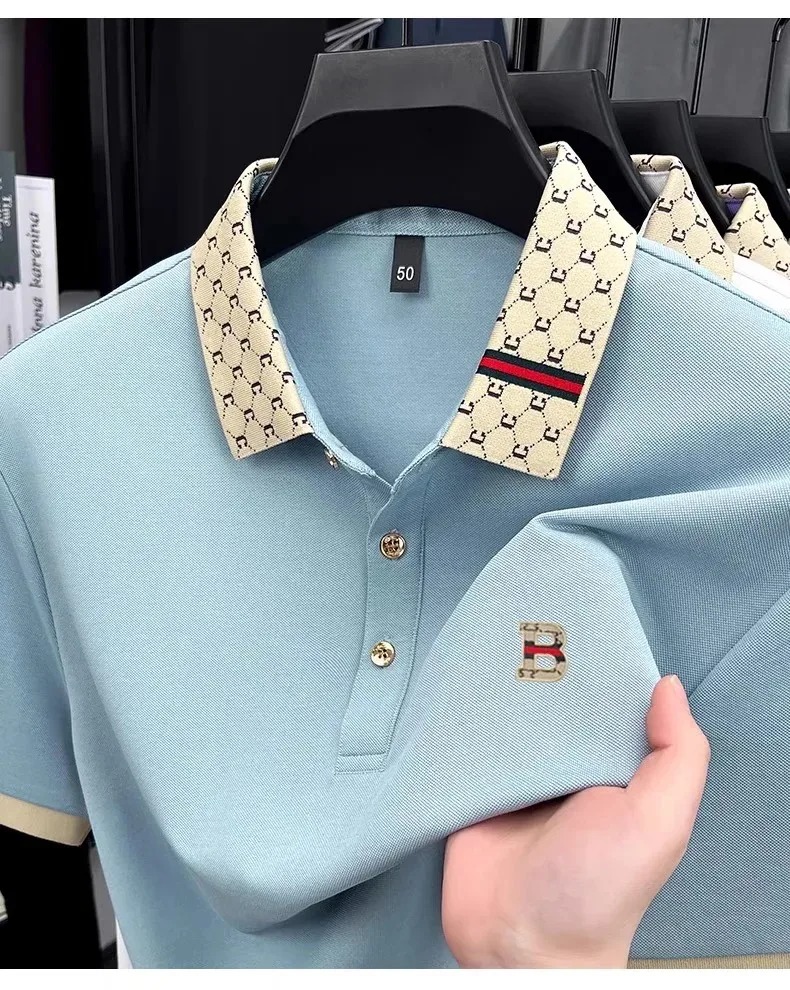 Polo a maniche corte da uomo d - Summer Clothing Men Linen recensione e prezzo
