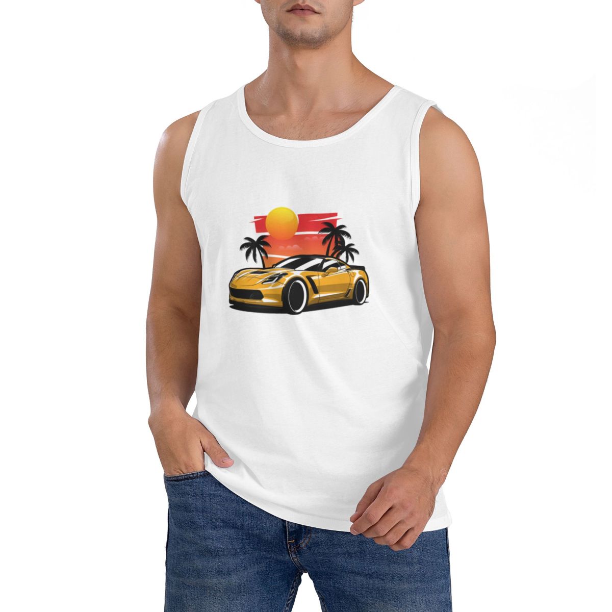 T-shirt senza maniche da uomo  - Yellow Summer Clothing recensione e prezzo