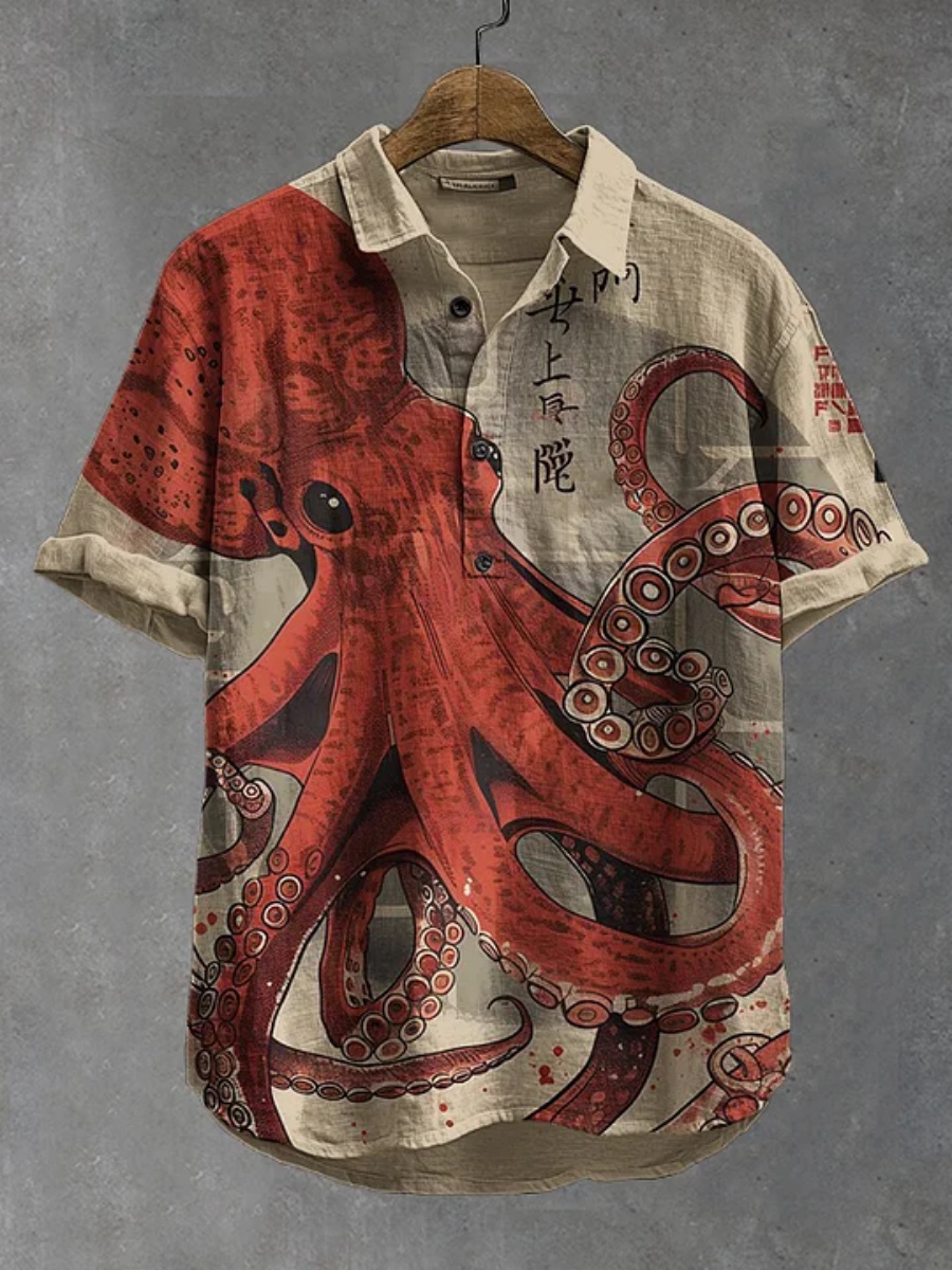 Polo da uomo con stampa di pol - Summer Clothing Men Linen recensione e prezzo