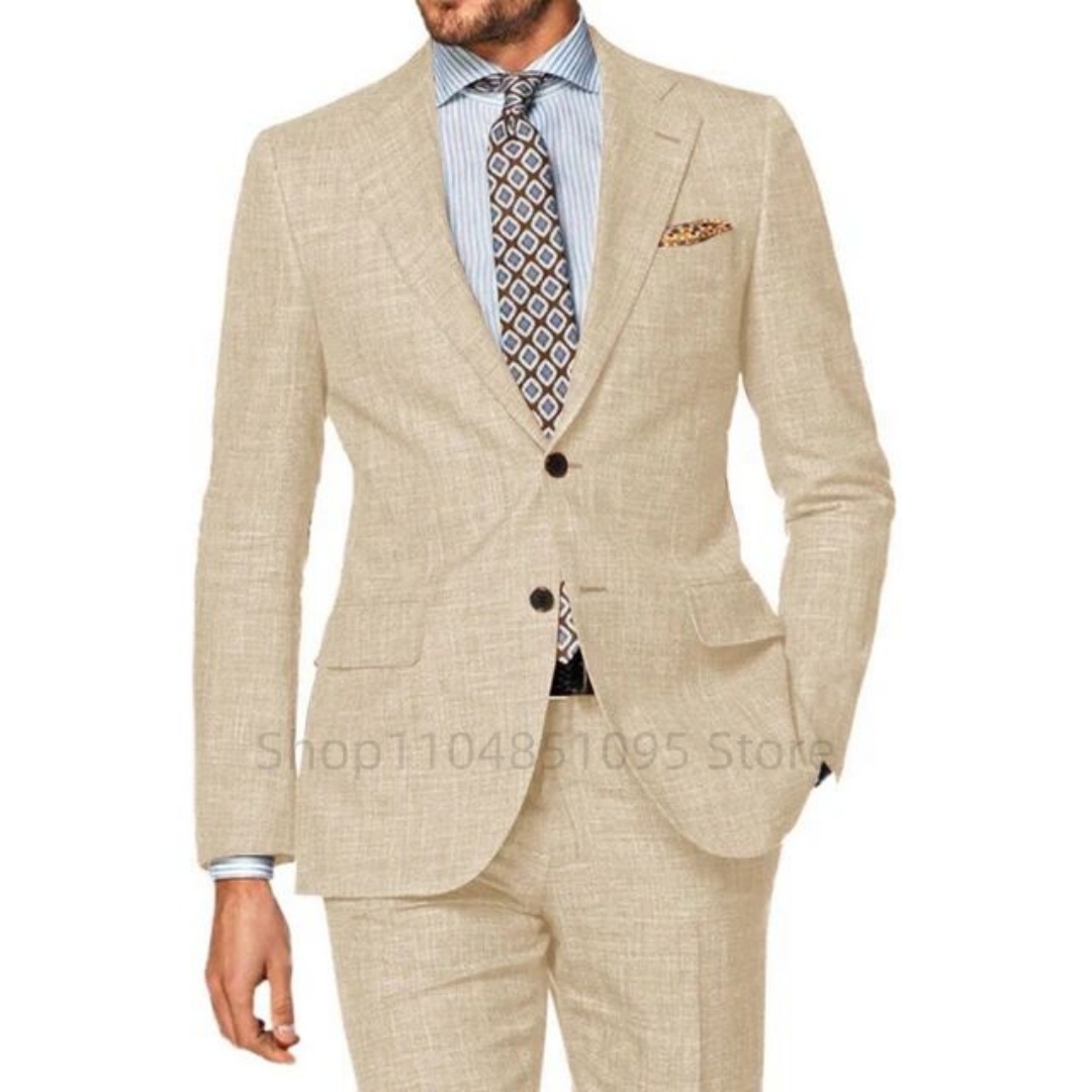 Completo da Uomo in Lino Bianc - Summer Clothing Men Linen recensione e prezzo